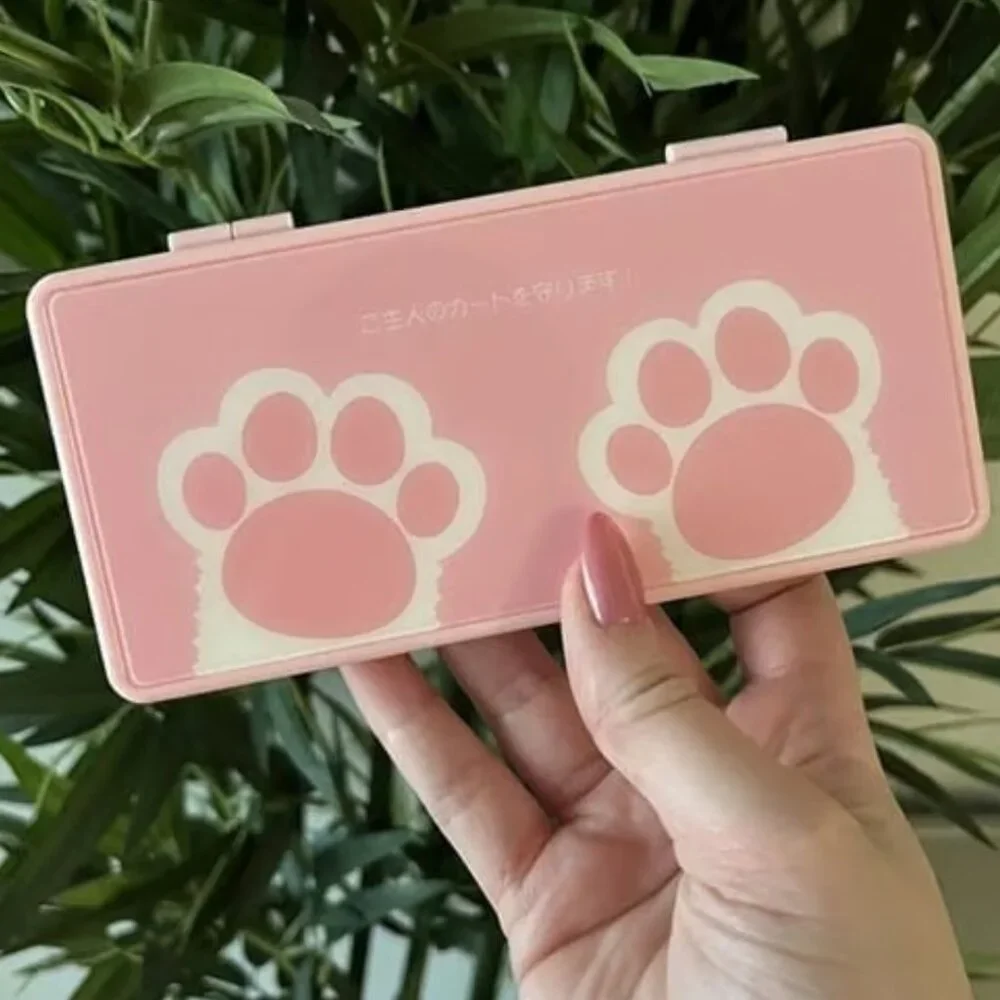Cute Pink Game Card Case for Nintendo Switch Games with 2 Micro SD Slots